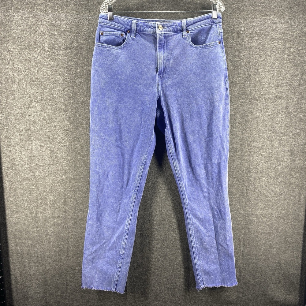 Abercrombie & Fitch Simone High Rise Slim Jeans Womens 31 12L Blue Raw Hem